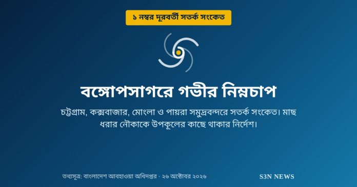 বঙ্গোপসাগরে গভীর নিম্নচাপ, সমুদ্রবন্দরে ১ নম্বর সতর্ক সংকেত
