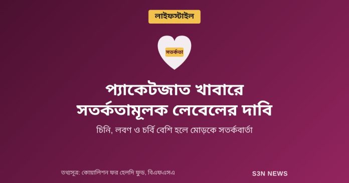 প্যাকেটজাত খাবারে সতর্কতামূলক লেবেলের দাবি